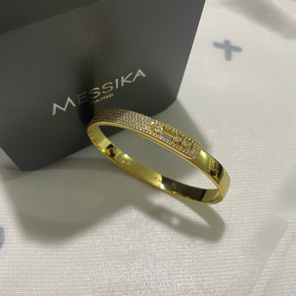 Messika Gold Pav Diamond Bangle Bracelet